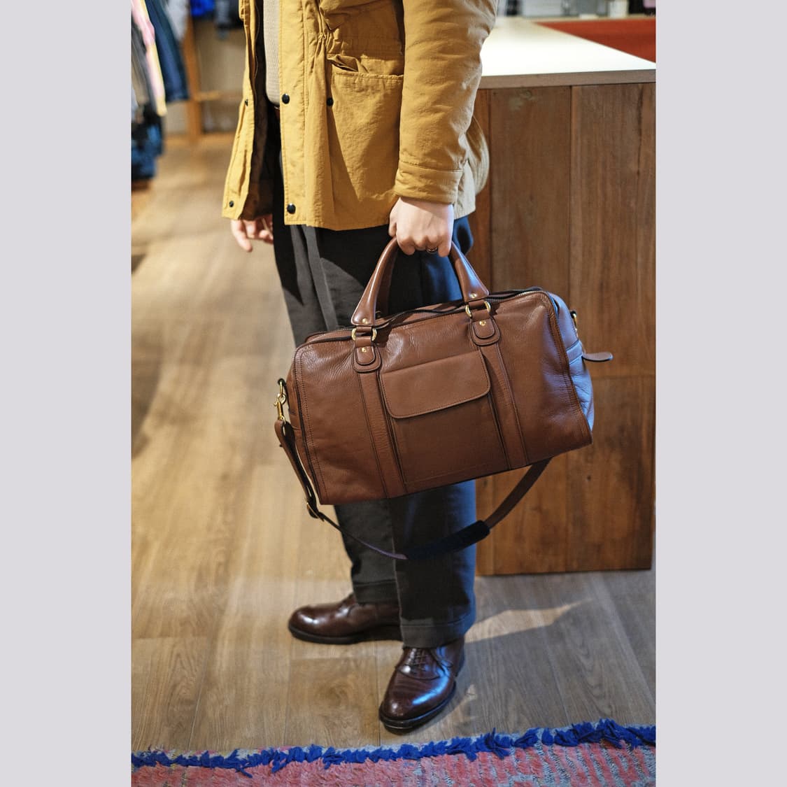 요시다 포터 바론 브라운 레더 투웨이 보스턴백 상품이미지4