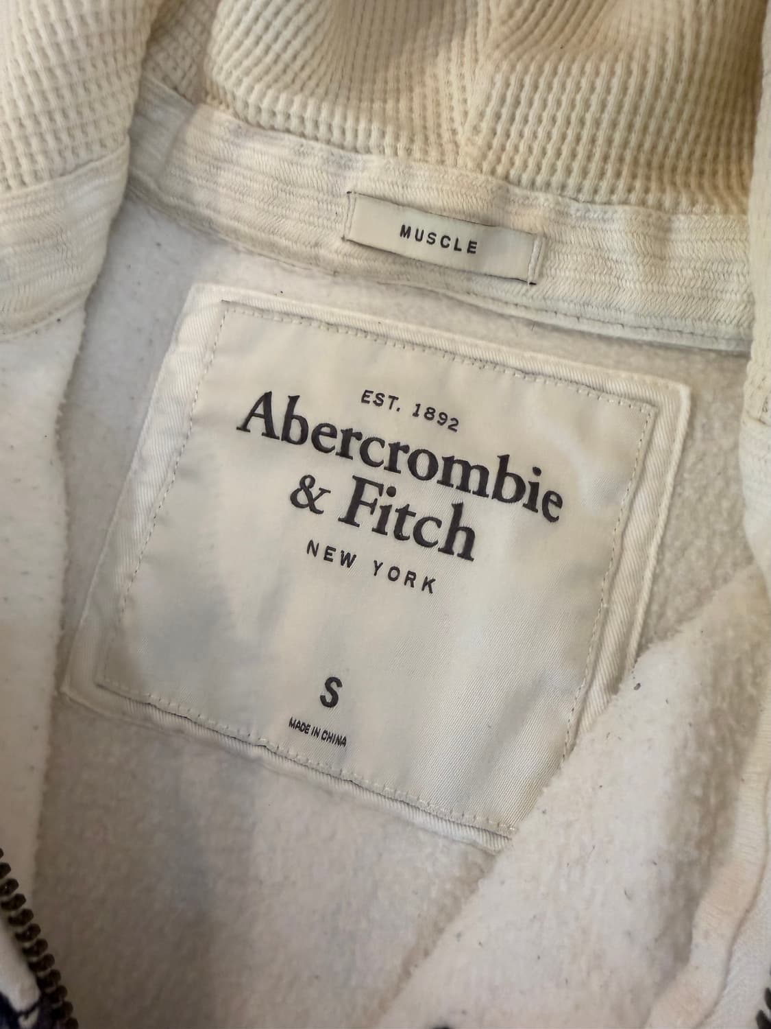 아베크롬비 y2k 타이거 울프죠 퍼 후드집업 화이트 상품이미지7