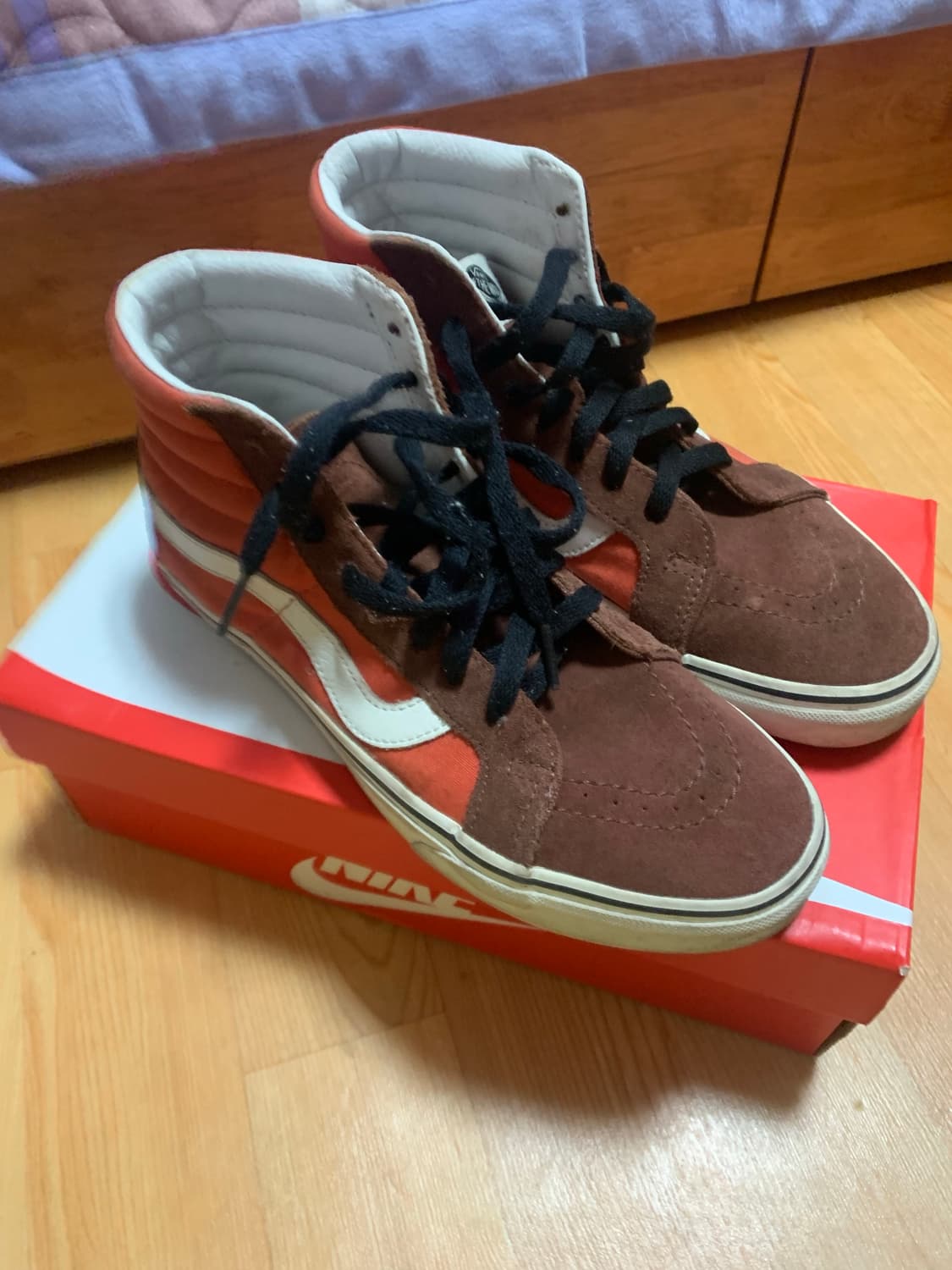 반스 스케이트 하이 오렌지 브라운 상품이미지3