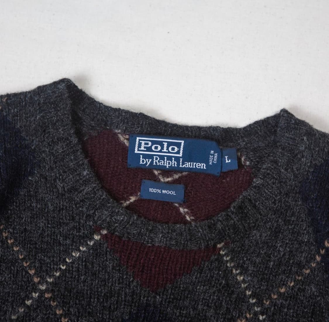 폴로 랄프로렌 아가일 울 니트 스웨터 상품이미지3