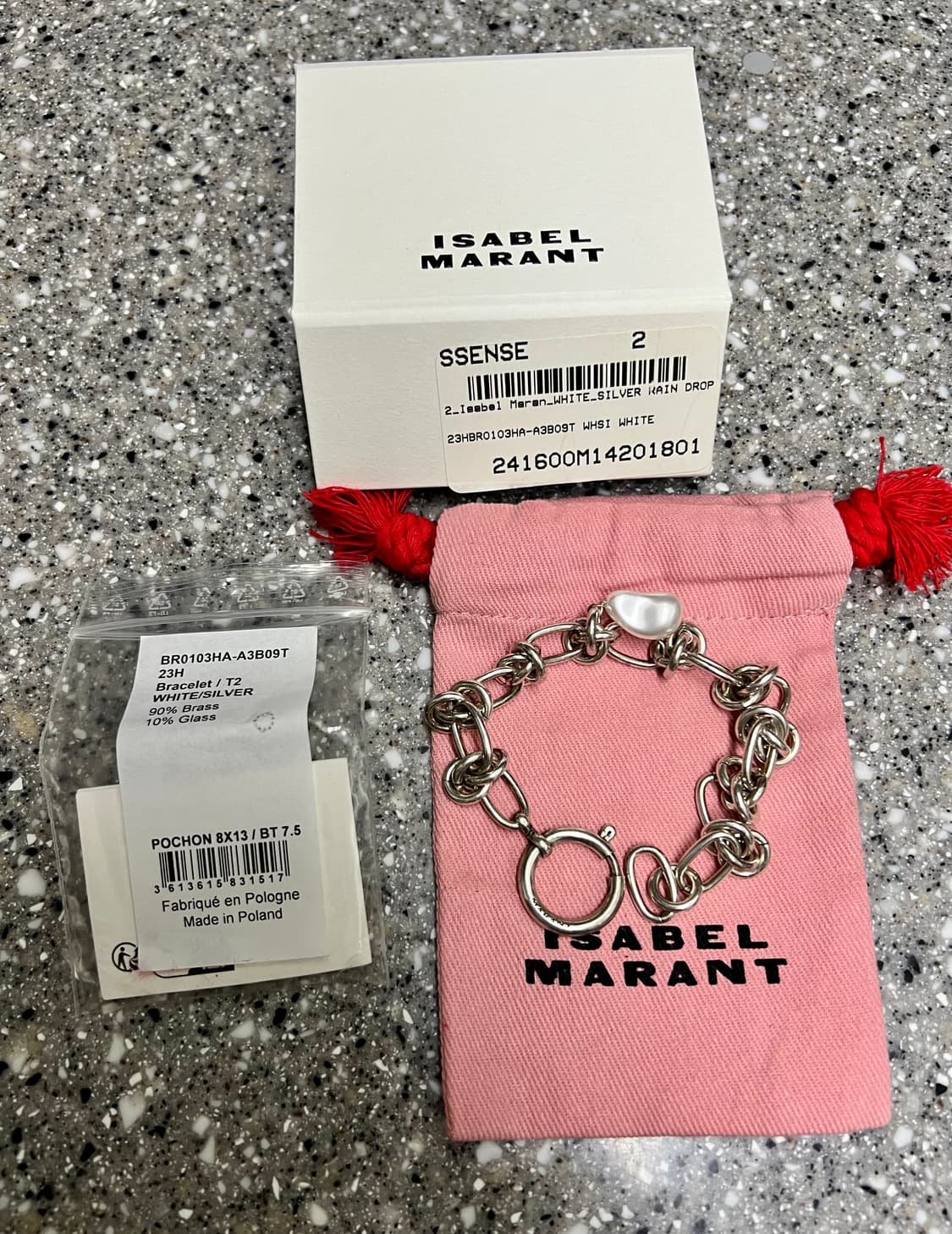 [m] 이자벨 마랑 실버 레인 드롭 맨 브레이슬릿 팔찌 상품이미지2