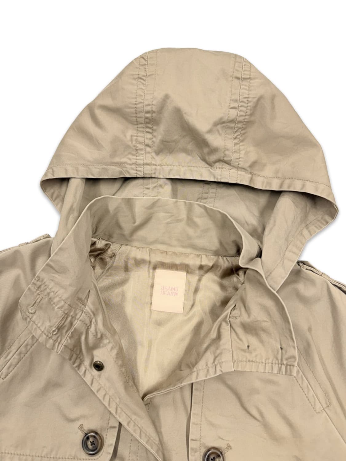 빈티지 BEAMS HEART 베이지 후드 집업 자켓 상품이미지4