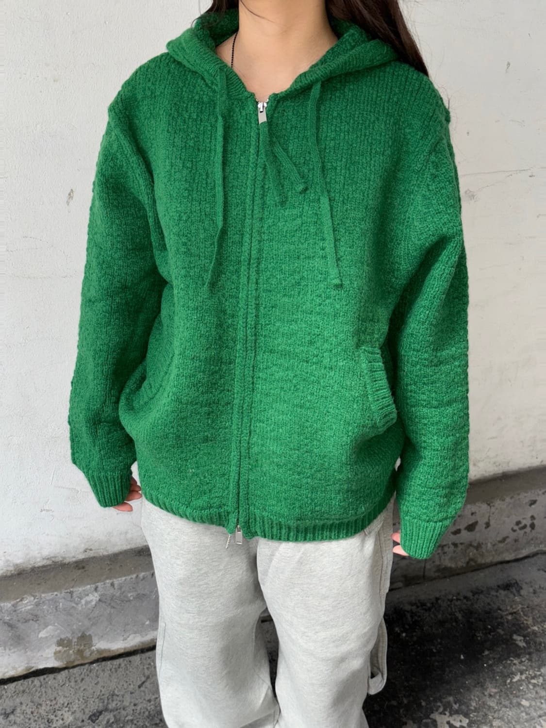 *Pre order [unisex] 플로우 투웨이 니트 후드집업(2co) 상품이미지3