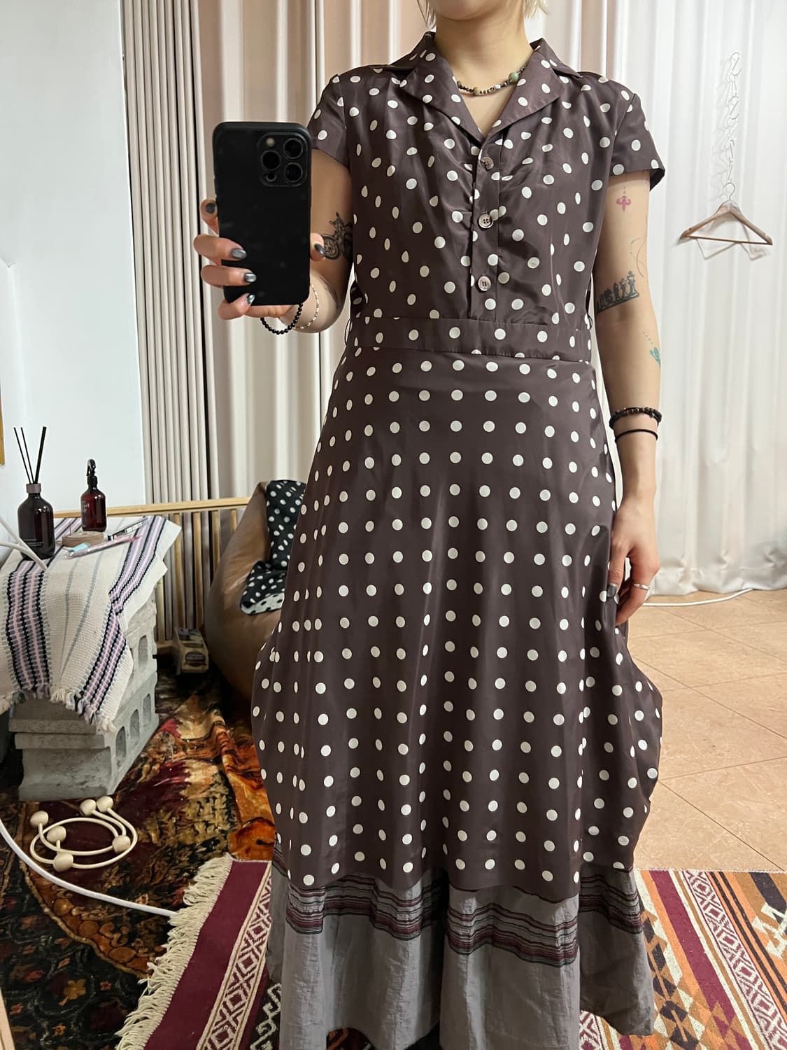 쉬즈미스 여성 도트 반팔 원피스 상품이미지1