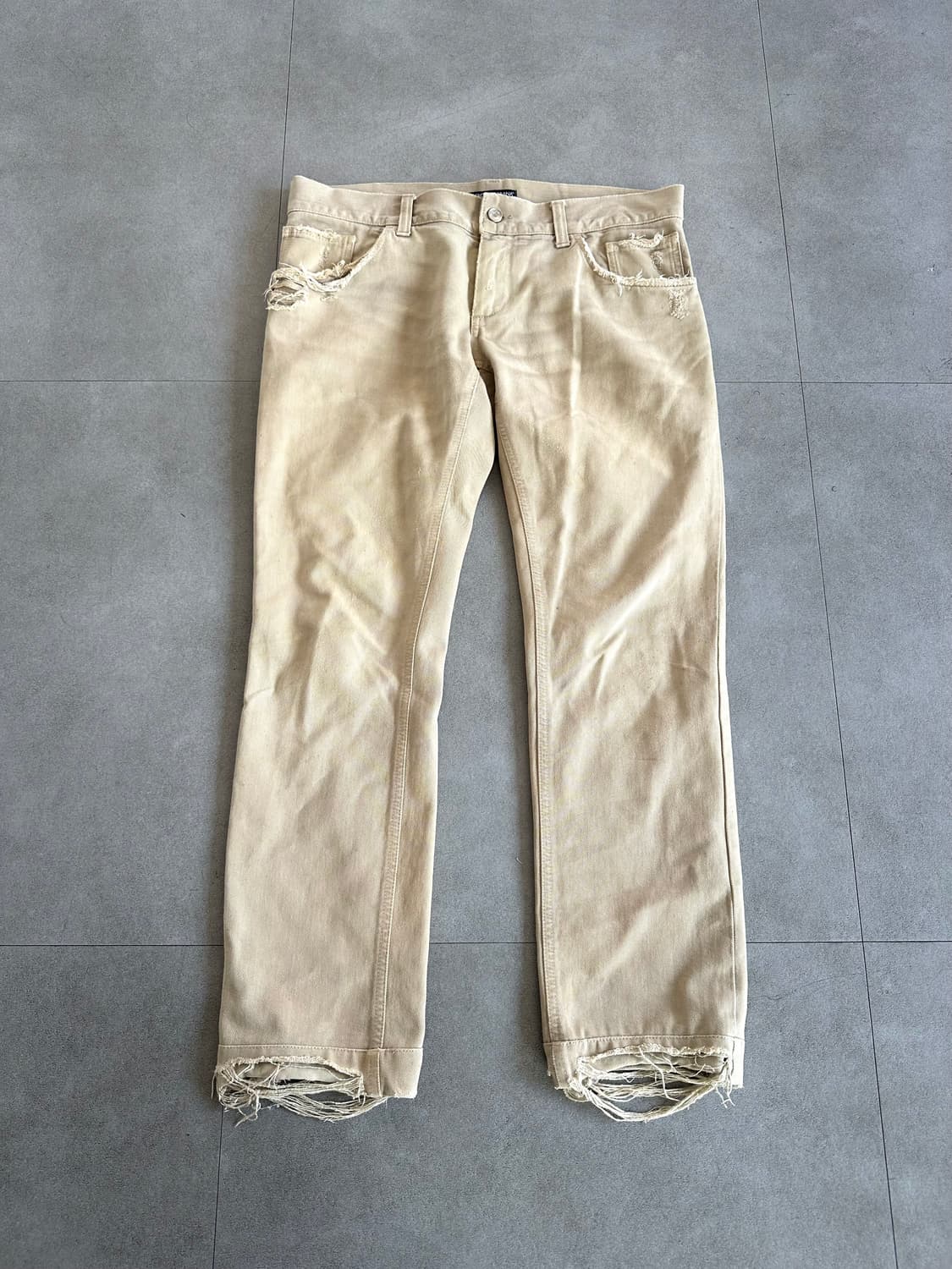 돌체앤가바나 베이지 디스트로이드 새깅진 상품이미지4