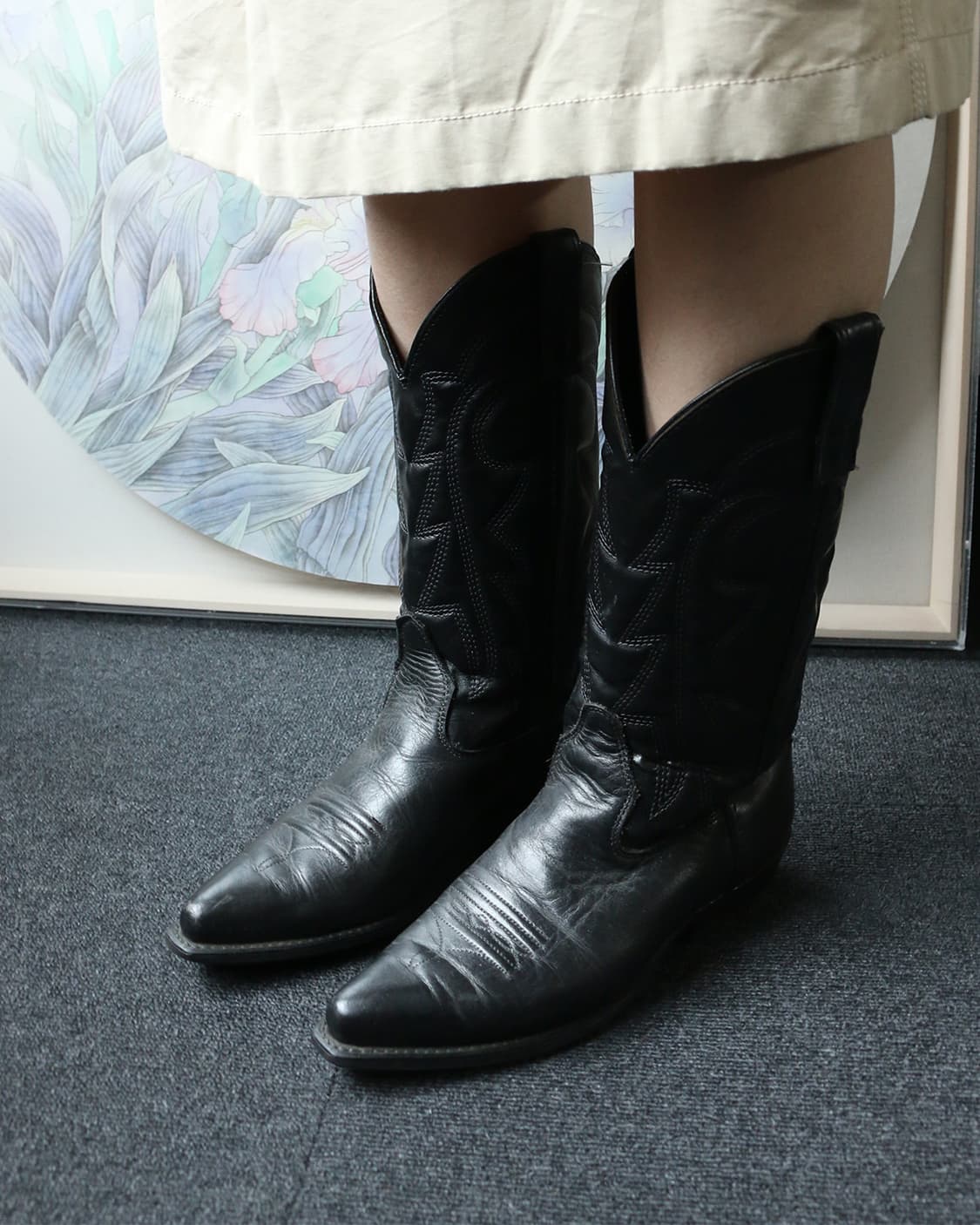 USA 빈티지 블랙 웨스턴 부츠  상품이미지3