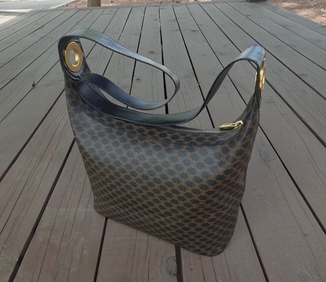 올드 셀린느 블랙 마카담 링 크로스 / 숄더 백 상품이미지1