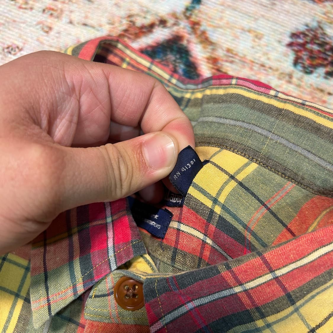 [2XL]폴로 랄프로렌 옐로우 체크 워크셔츠 상품이미지5