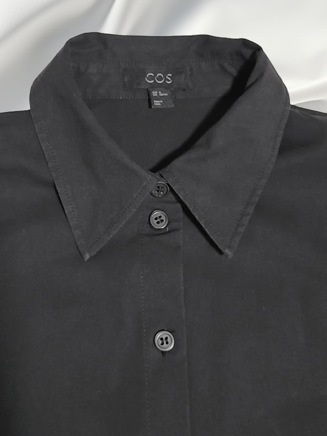 [코스 COS 36(55)] 블랙 셔츠형 원피스 슬림핏 긴팔 출근룩 상품이미지2