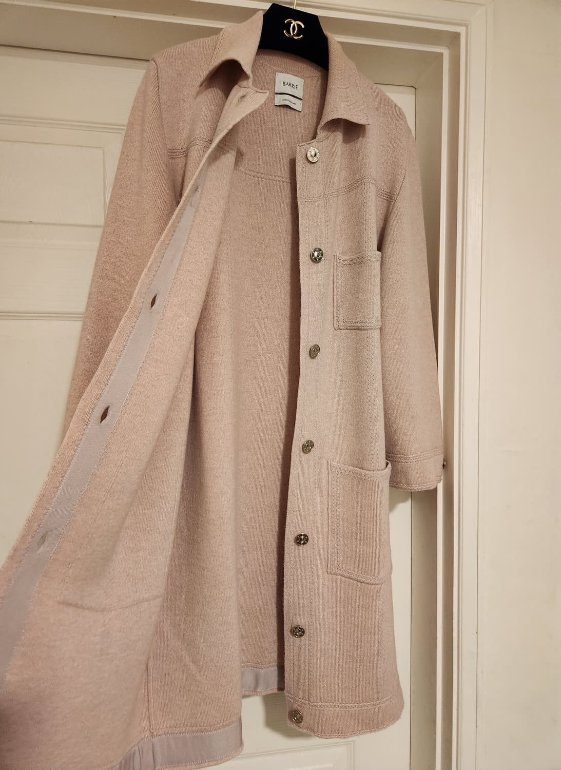 (정품)샤넬 배리 BARRIE  소프트뮤트 핑크  캐시미어 롱자켓 상품이미지2