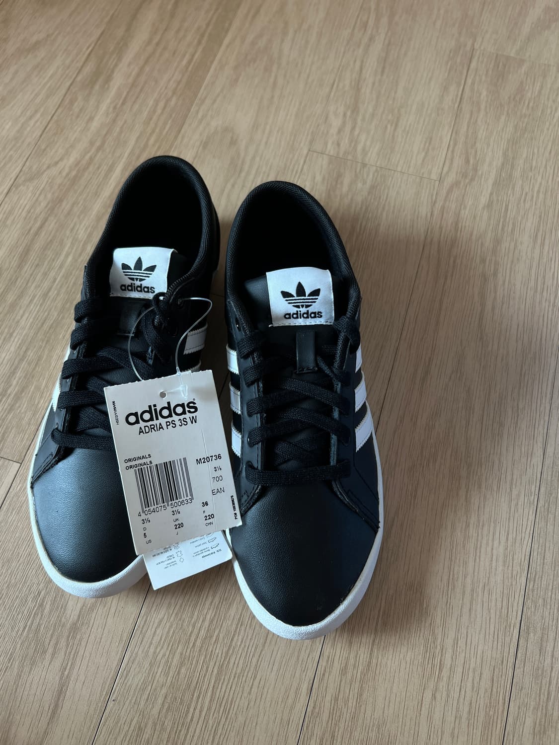 [220mm] [새제품]  깔끔한 아디다스 단화 (블랙) 상품이미지3