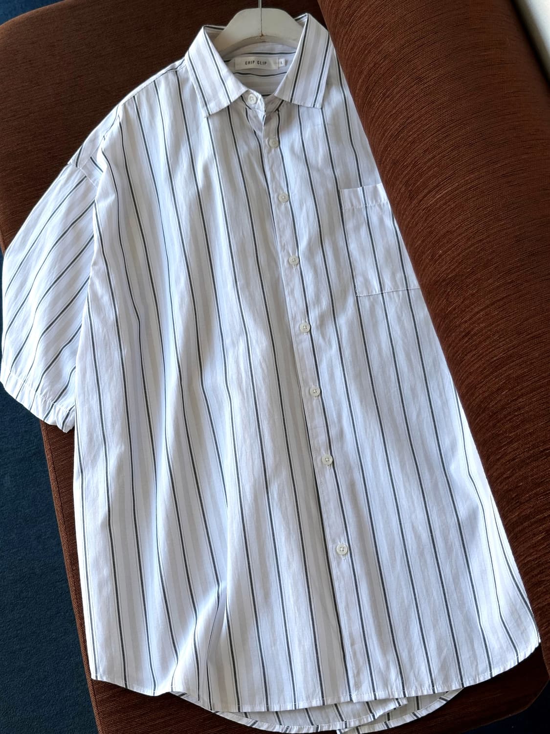 Light cotton poly design BIG H/S shirt 상품이미지5