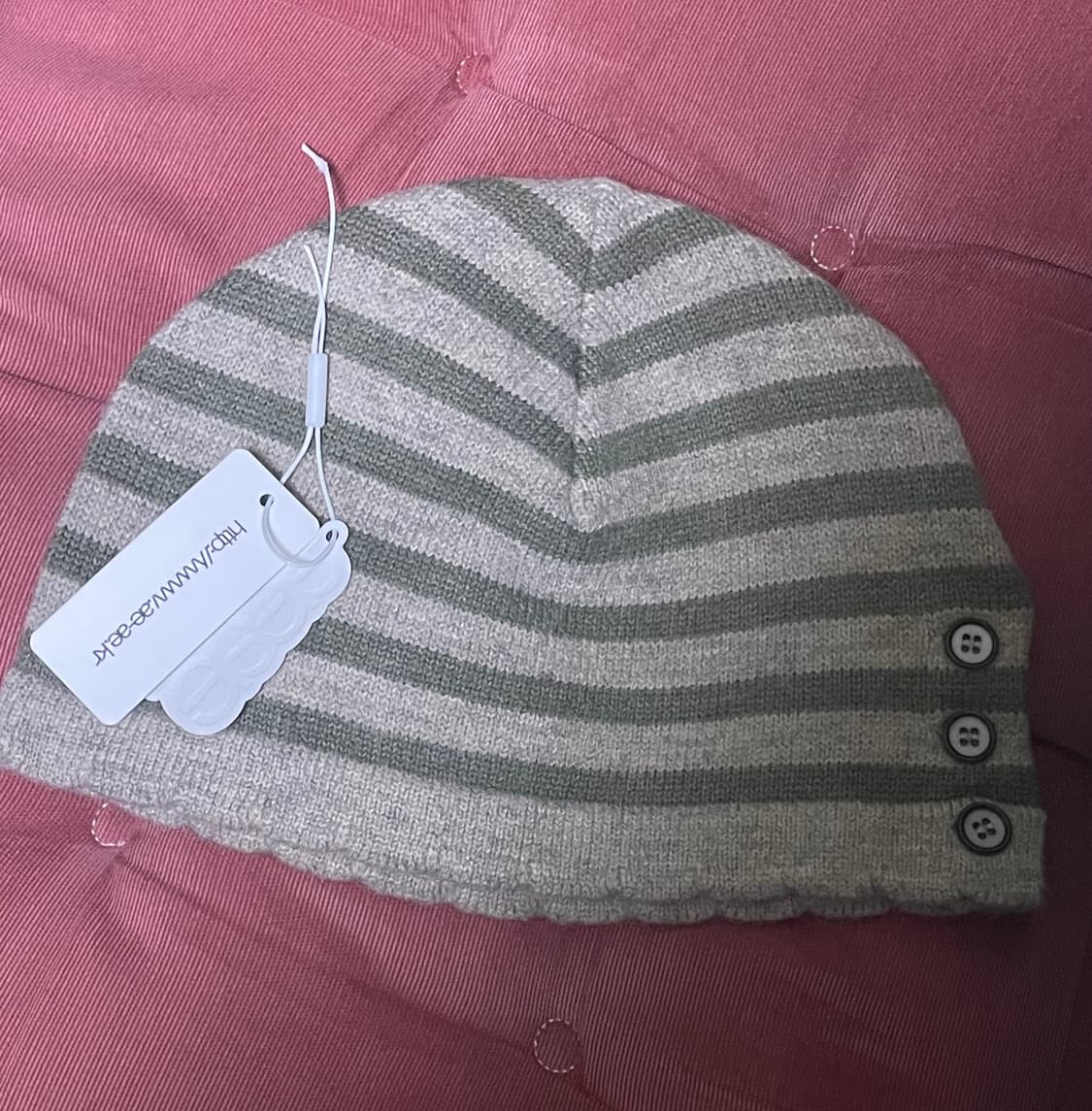 aeae 스트라이프 버튼 비니 상품이미지2