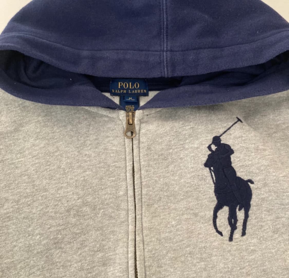 정품 폴로랄프로렌 빅포니 그레이 후드집업 상품이미지4