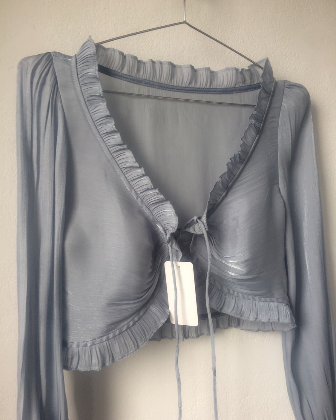 Glossy lace up cardigan 상품이미지4
