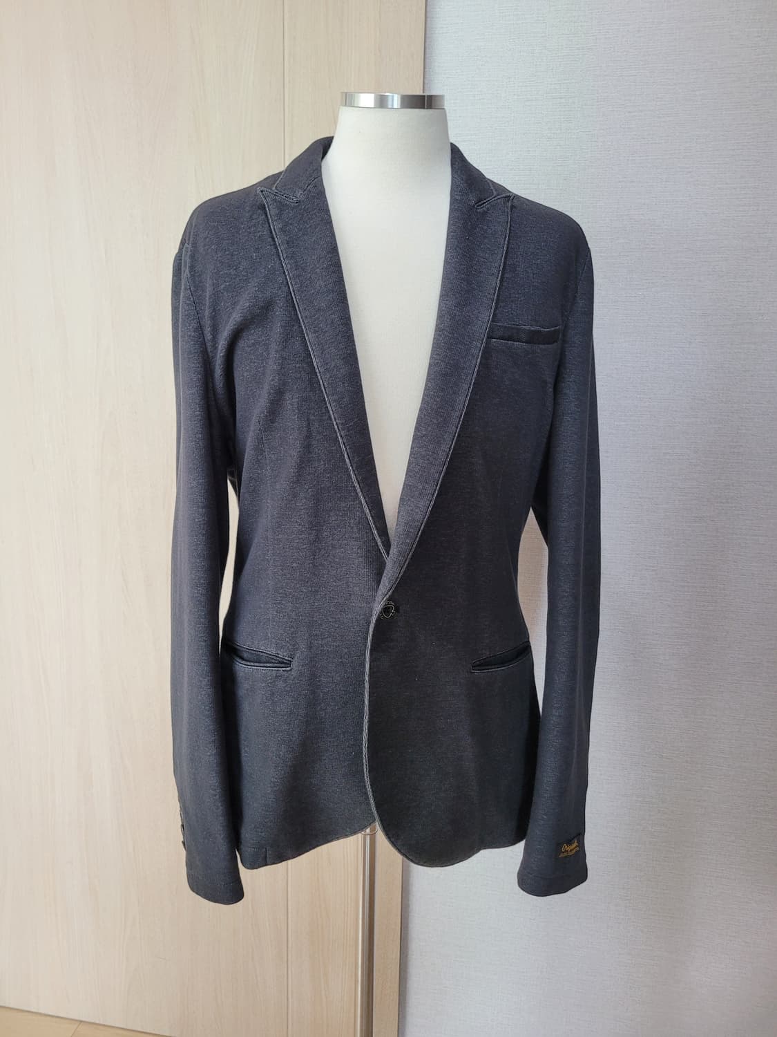 잭앤존스 Jack & Jones 남자 원버튼 니트 자켓 다크그레이 상품이미지1