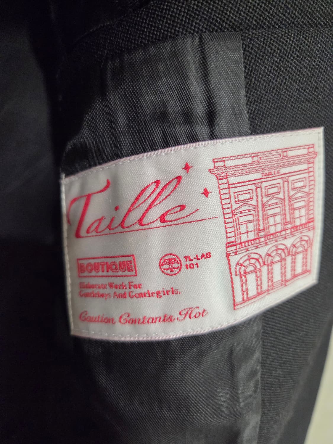 [2] 타일레 울 캔버스 모토 자켓 블랙 새상품 상품이미지3