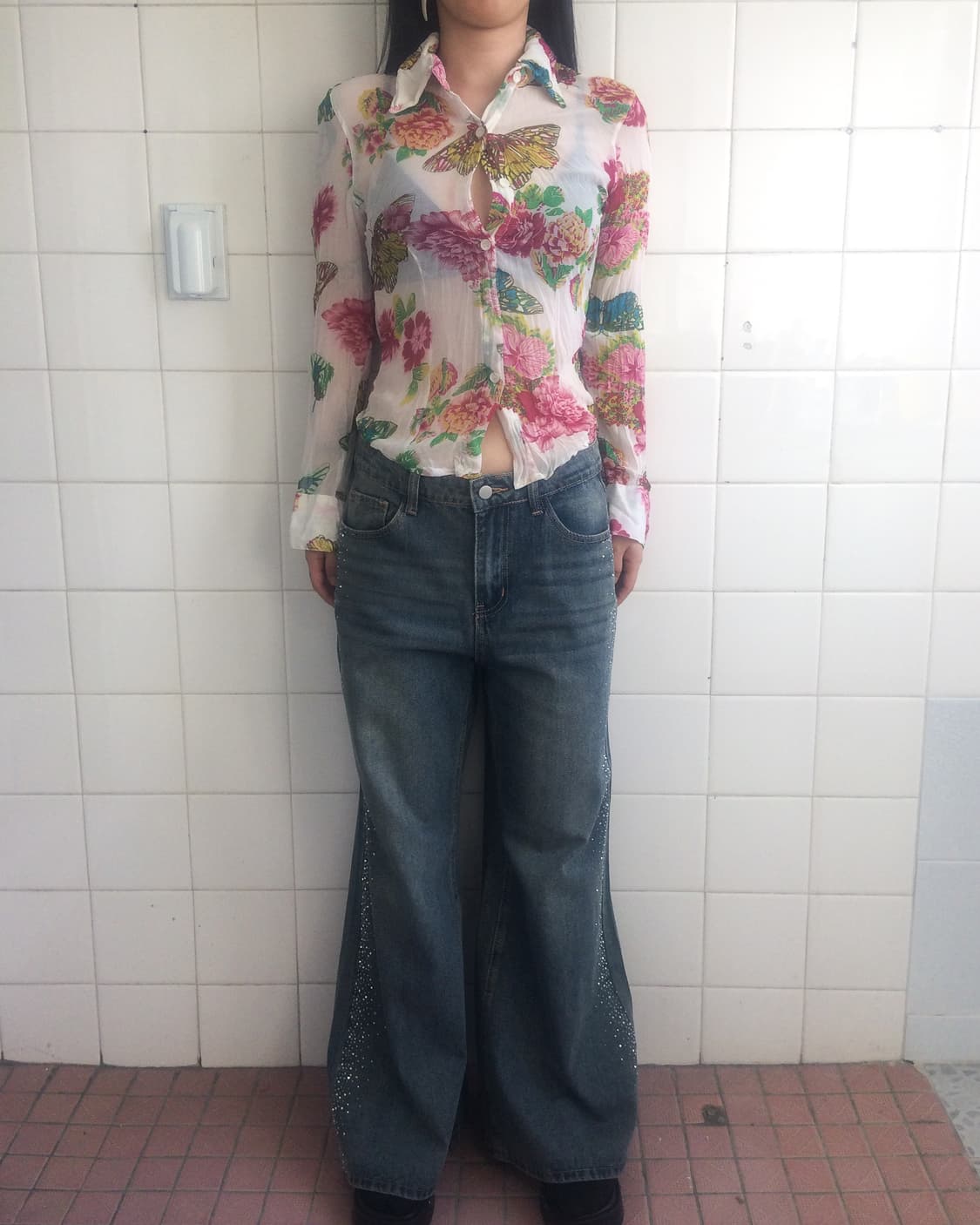 Butterfly pattern shirt 상품이미지1