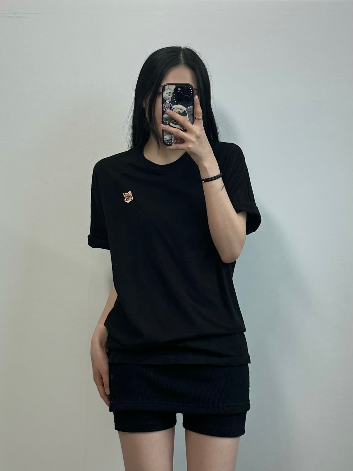 메종키츠네 폭스헤드 블랙 반팔 티셔츠 상품이미지1