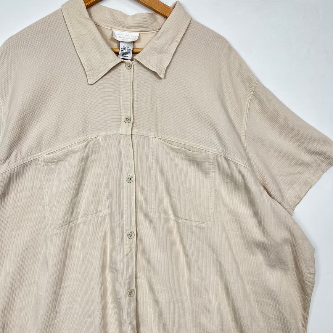 Cotton ginny 스트라이프 투 포켓 반팔 셔츠 상품이미지2