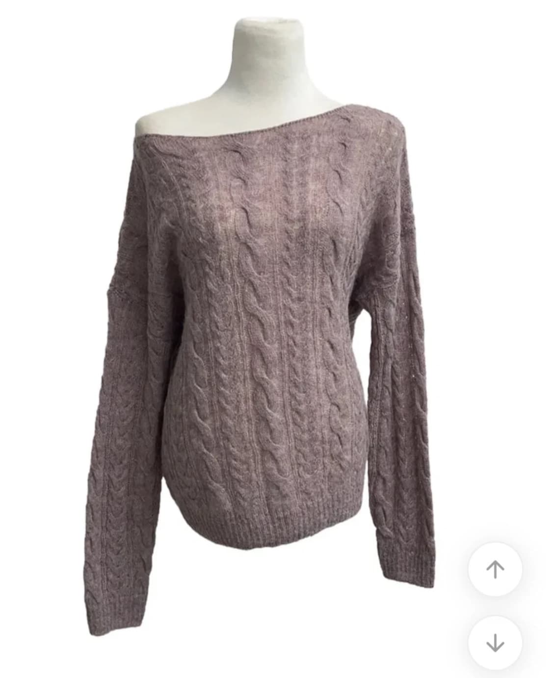 연보라 꽈배기 니트 사이즈S~M 상품이미지4