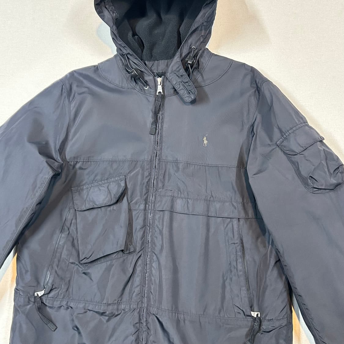 L) 폴로 랄프로렌 유틸리티 포켓 후드 바람막이 블랙 상품이미지2