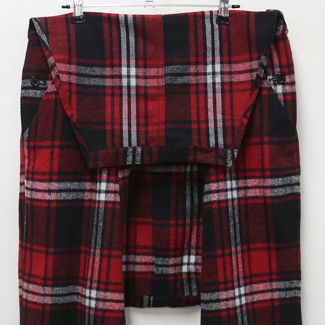 LUCY 레드 체크 유니크 울 혼방 배기 팬츠 61335 상품이미지6