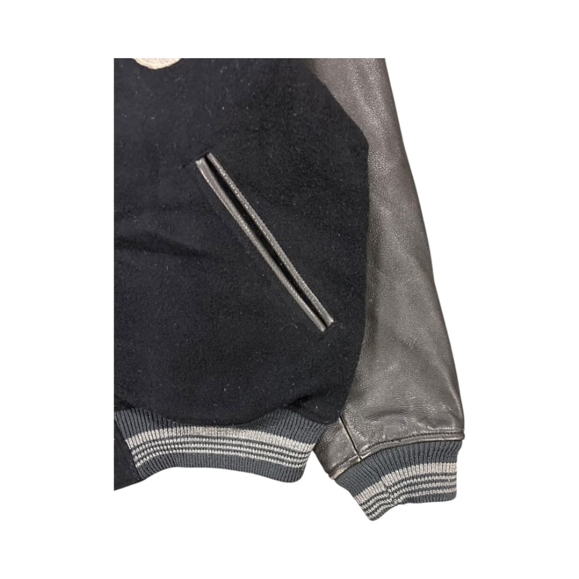 M) 멘즈 비기 90s 블랙 스타디움 레더 슬리브 바시티 자켓 OJ-03 상품이미지7