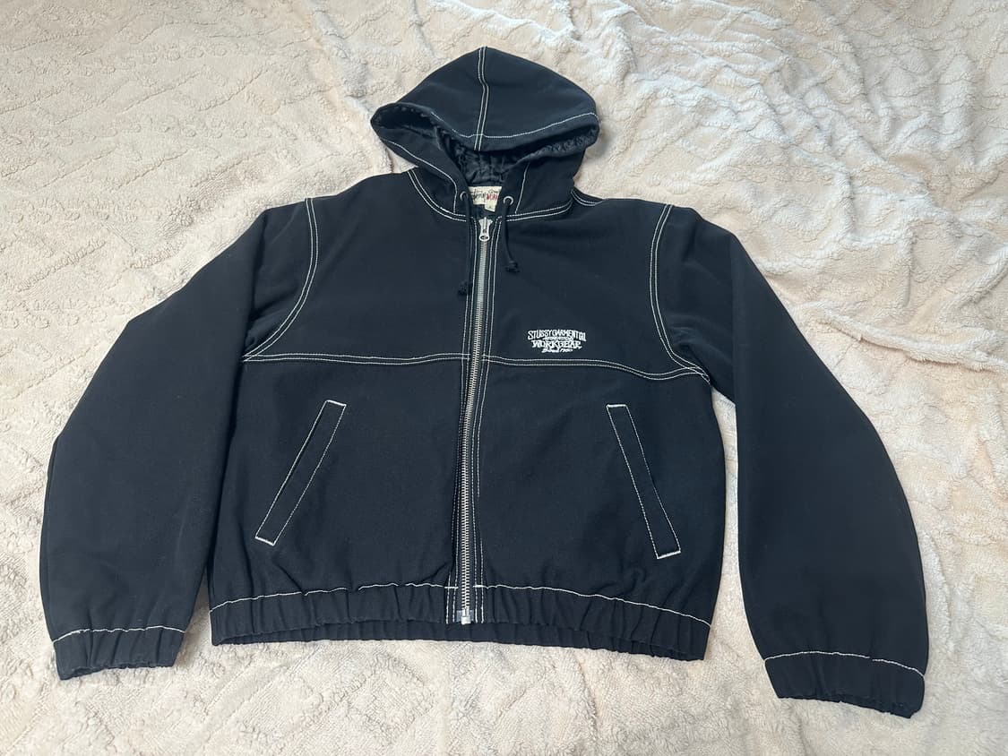 스투시 워크 자켓 콘트라스트 스티치 블랙 상품이미지1