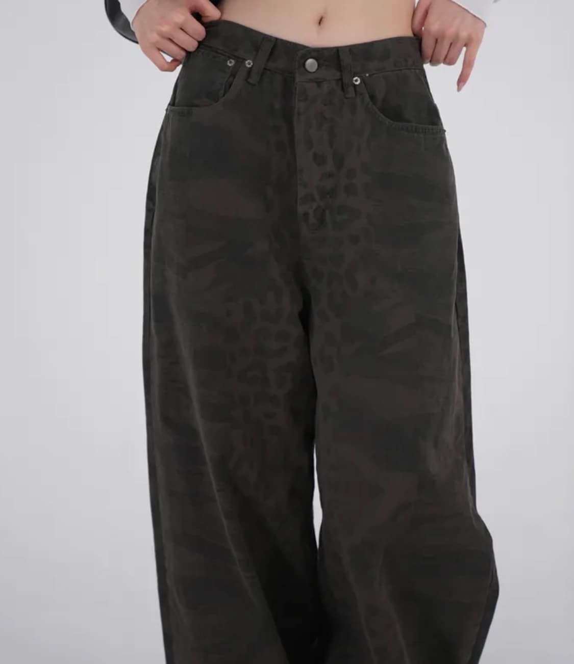 OOTJ 레오파드 카모 와이드 팬츠 상품이미지3