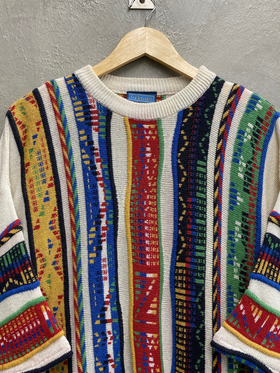 [XL] 90s Tre Castelli 이태리 메이드 반팔 케이블 니트 상품이미지2