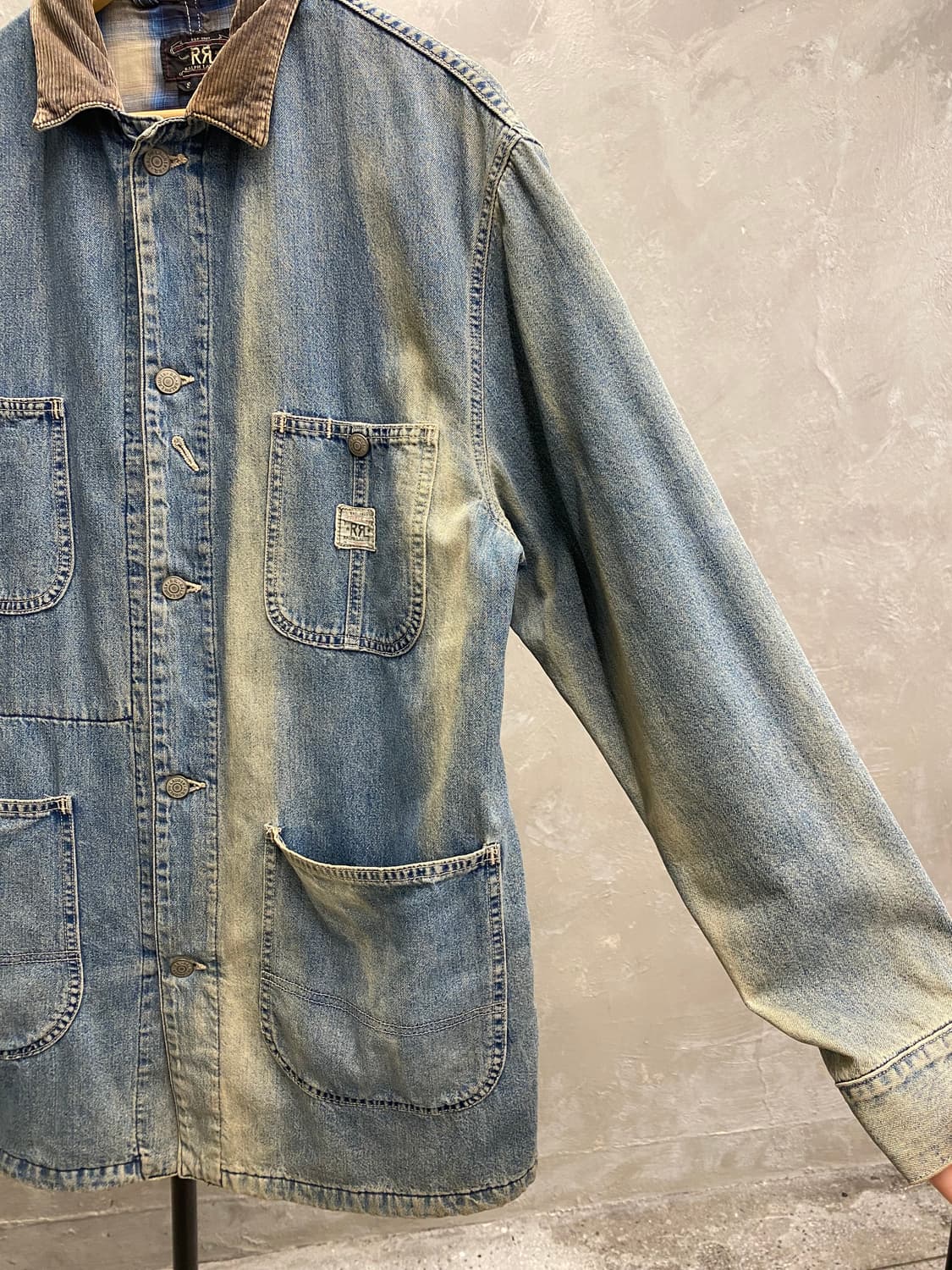 [S] 90s RRL 더블알엘 랄프로렌 페이디드 데님 초어자켓 상품이미지5