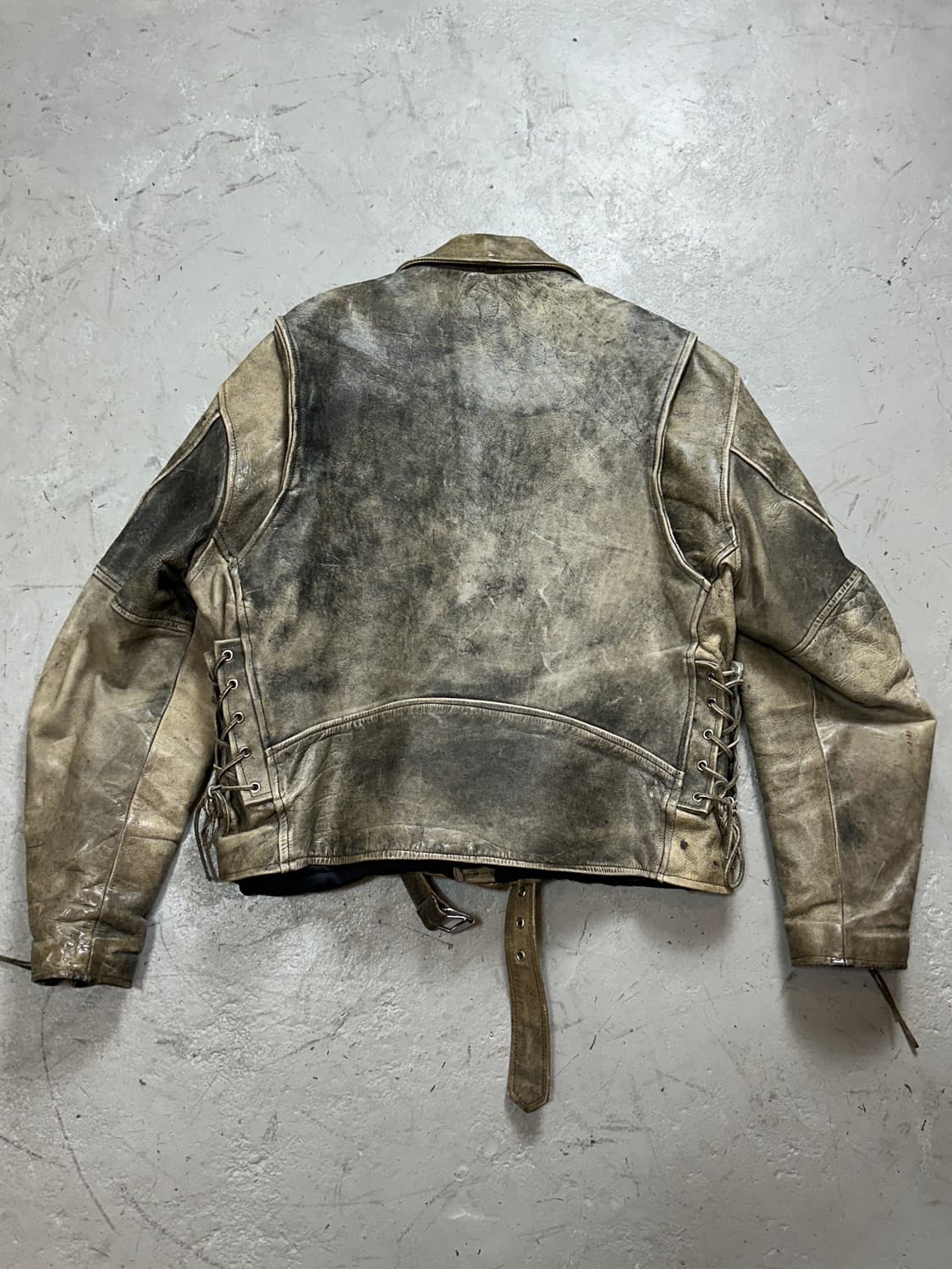 90's 빈티지 하드 에이징 레더 라이더 자켓 빈티지 레더 자켓 상품이미지5