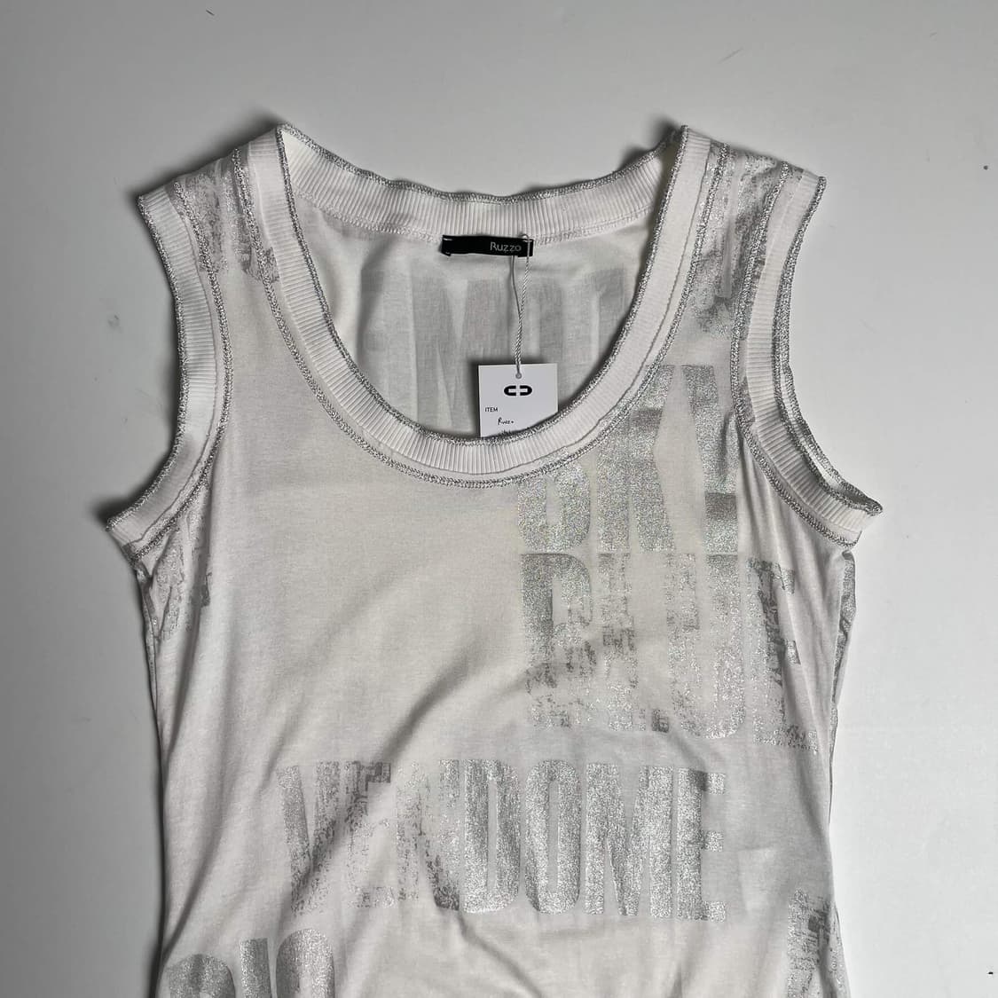 Ruzzo 글리터 레터링 슬리브리스 (italy)   상품이미지2