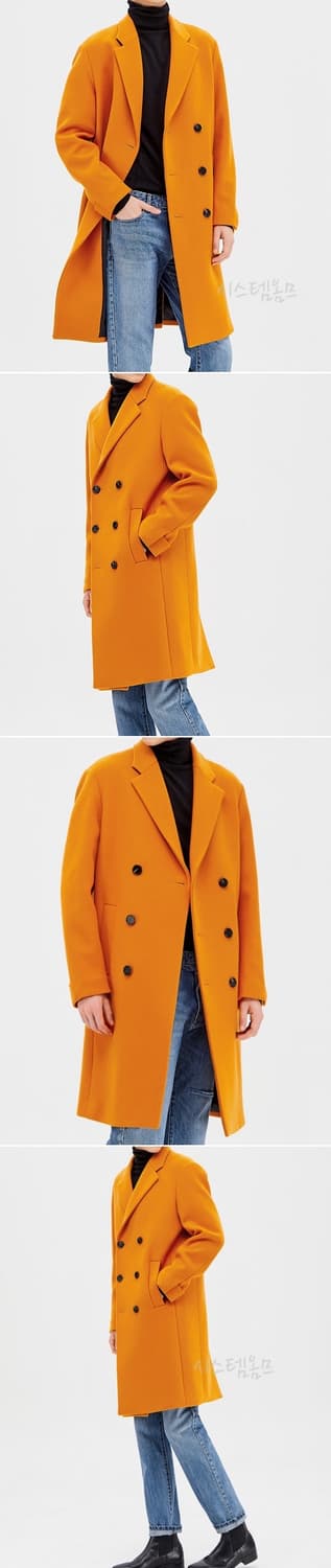 시스템옴므 오렌지 포인트 커프스 캐시미어 울 더블 코트 100사이즈 상품이미지7