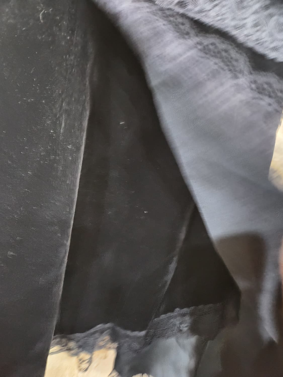 1098) 블랙 벨벳 레이스 슬립 미니 원피스 상품이미지4