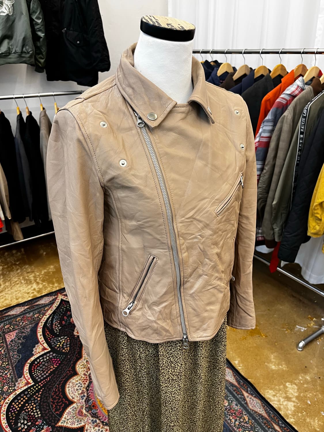 Slobe 양가죽 레더 라이더 자켓 상품이미지1