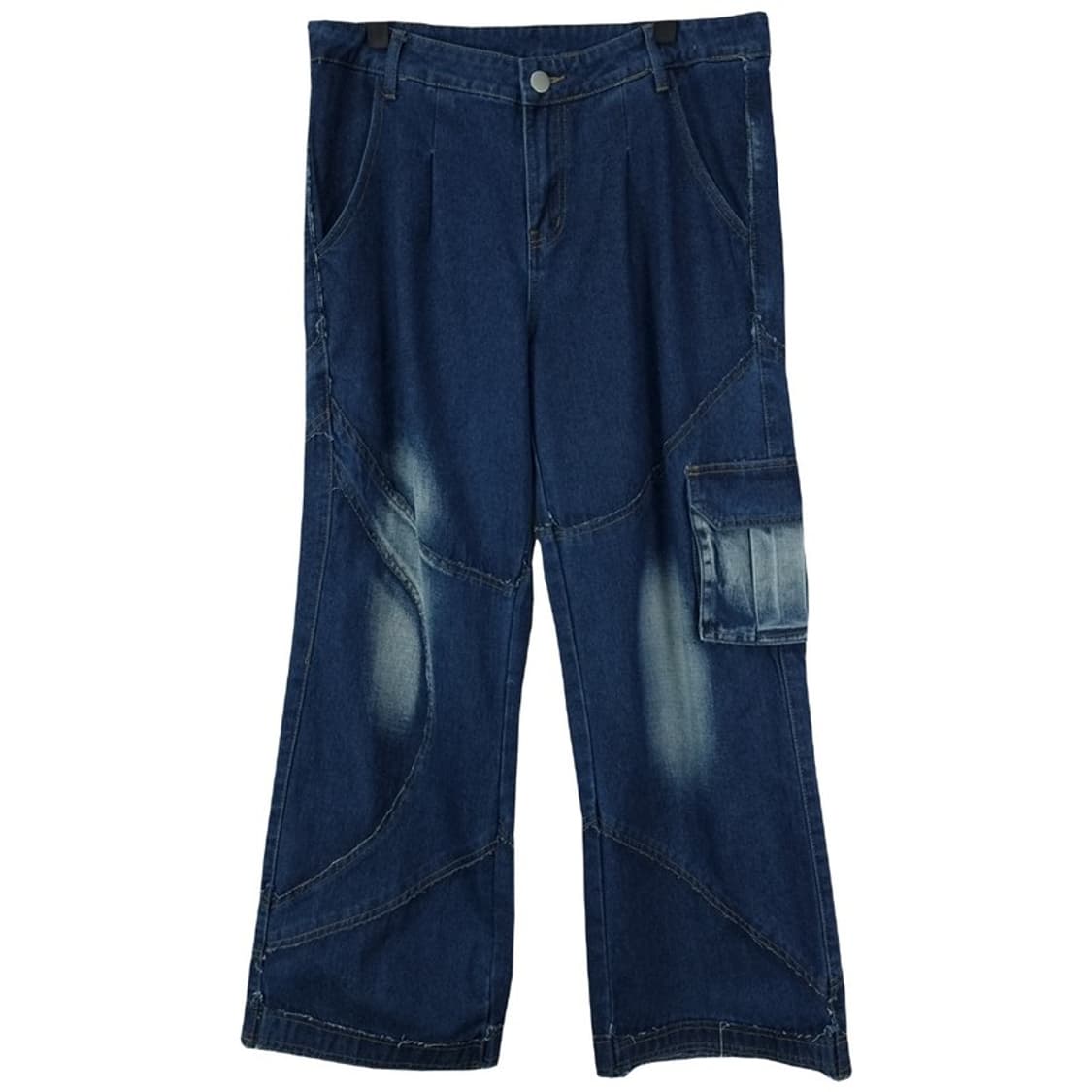 [빈티지] 워시드 절개 와이드 카고 데님 팬츠 M18476 상품이미지2