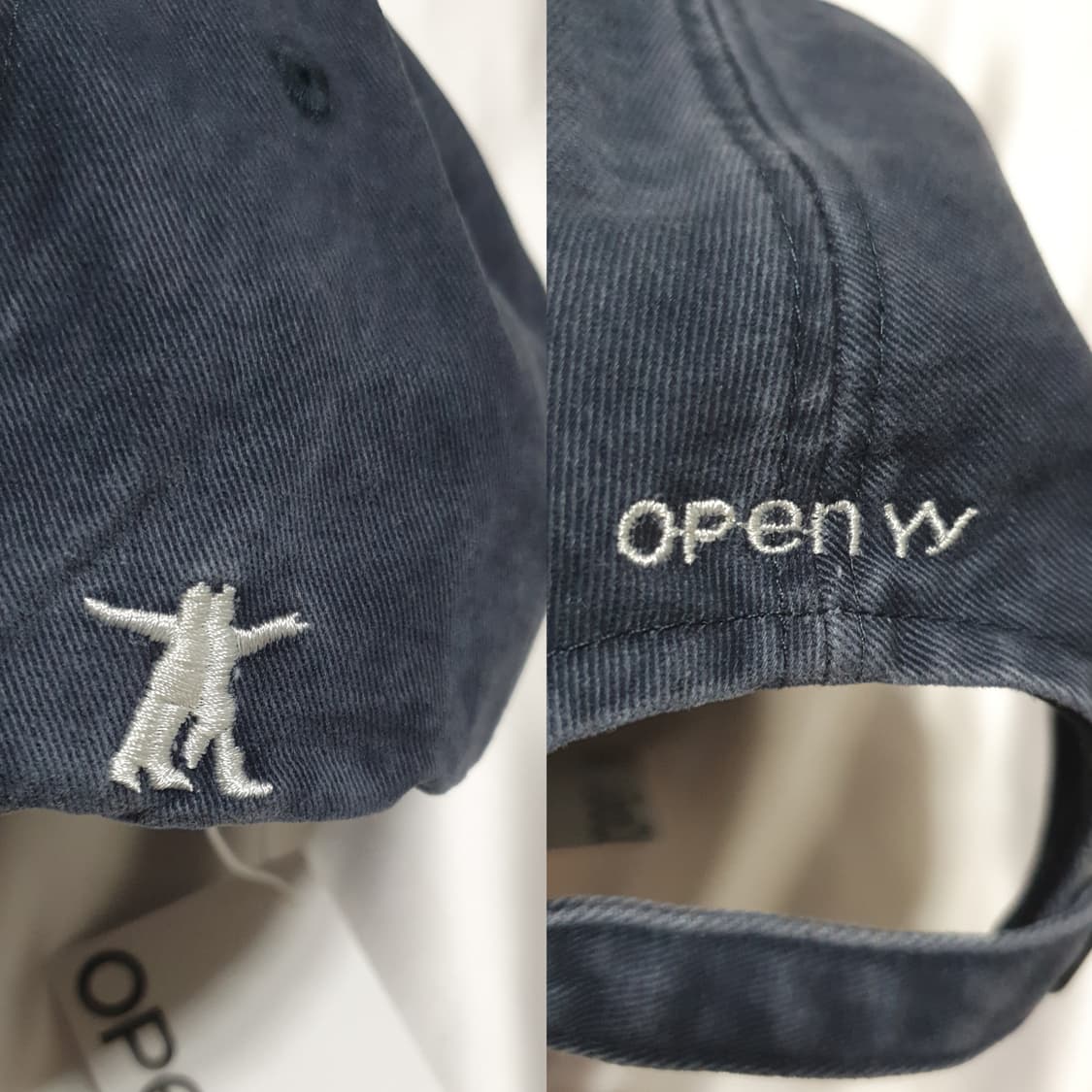 네이비그레이 오픈와이와이 로고 볼캡 모자 상품이미지6