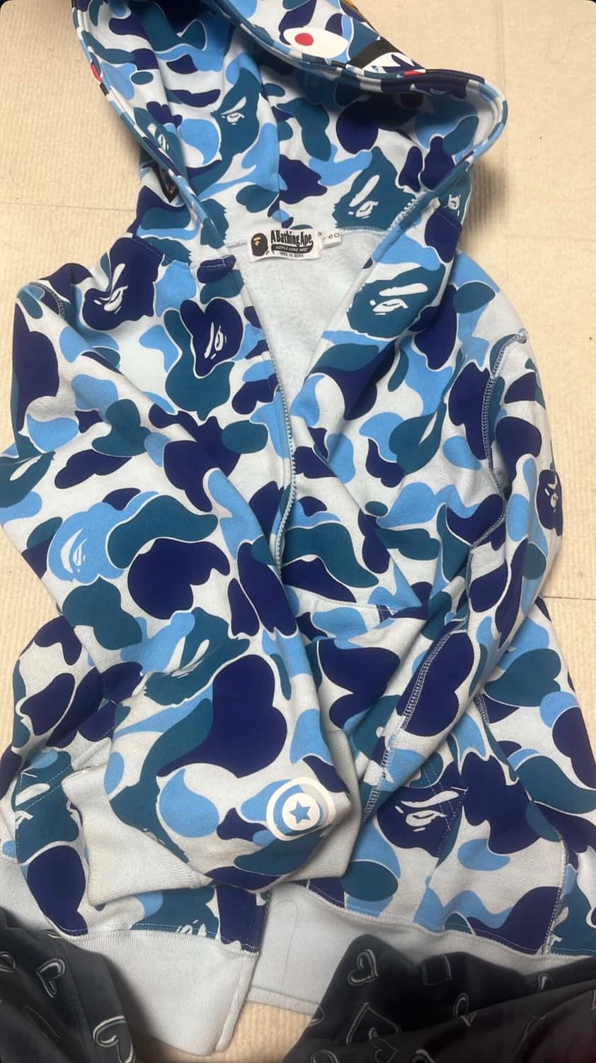 베이프 주니어 블루 후드집업 상품이미지1