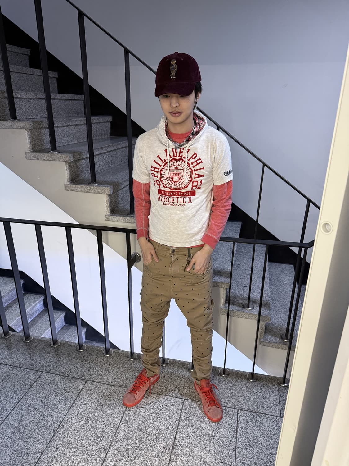 dots shirring baggy pants 상품이미지3