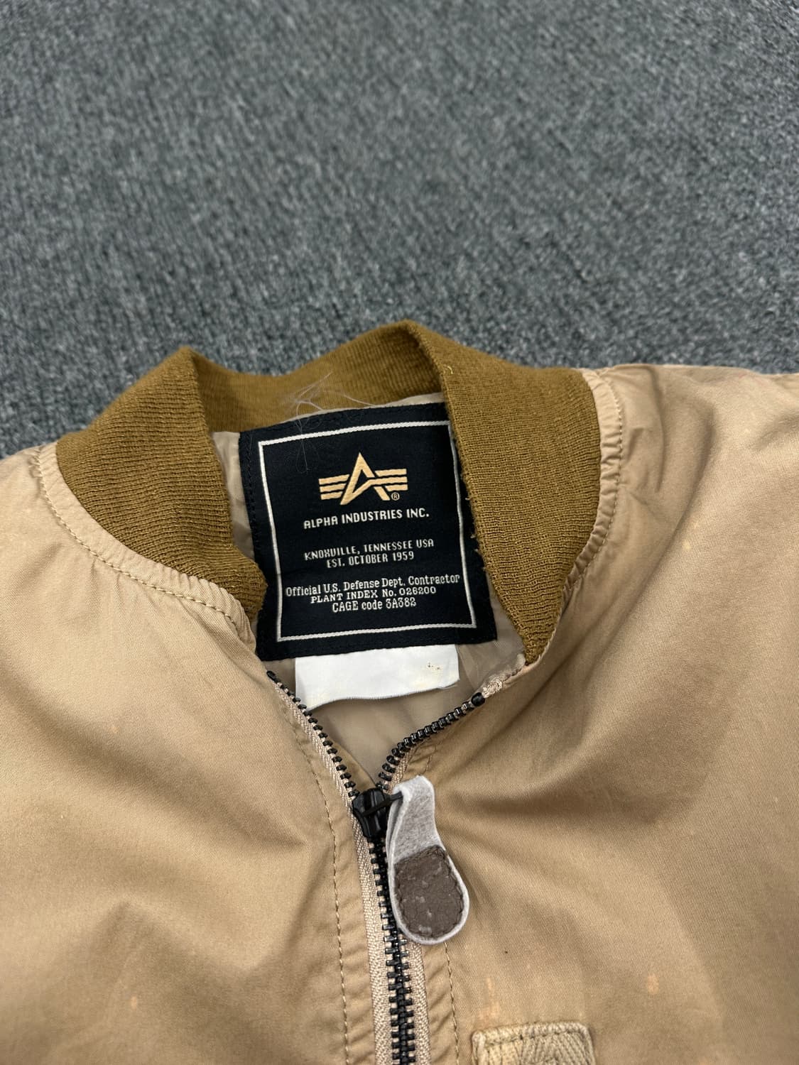 M) 알파 인더스트리 베이지 슬림 봄버자켓 항공자켓 상품이미지6
