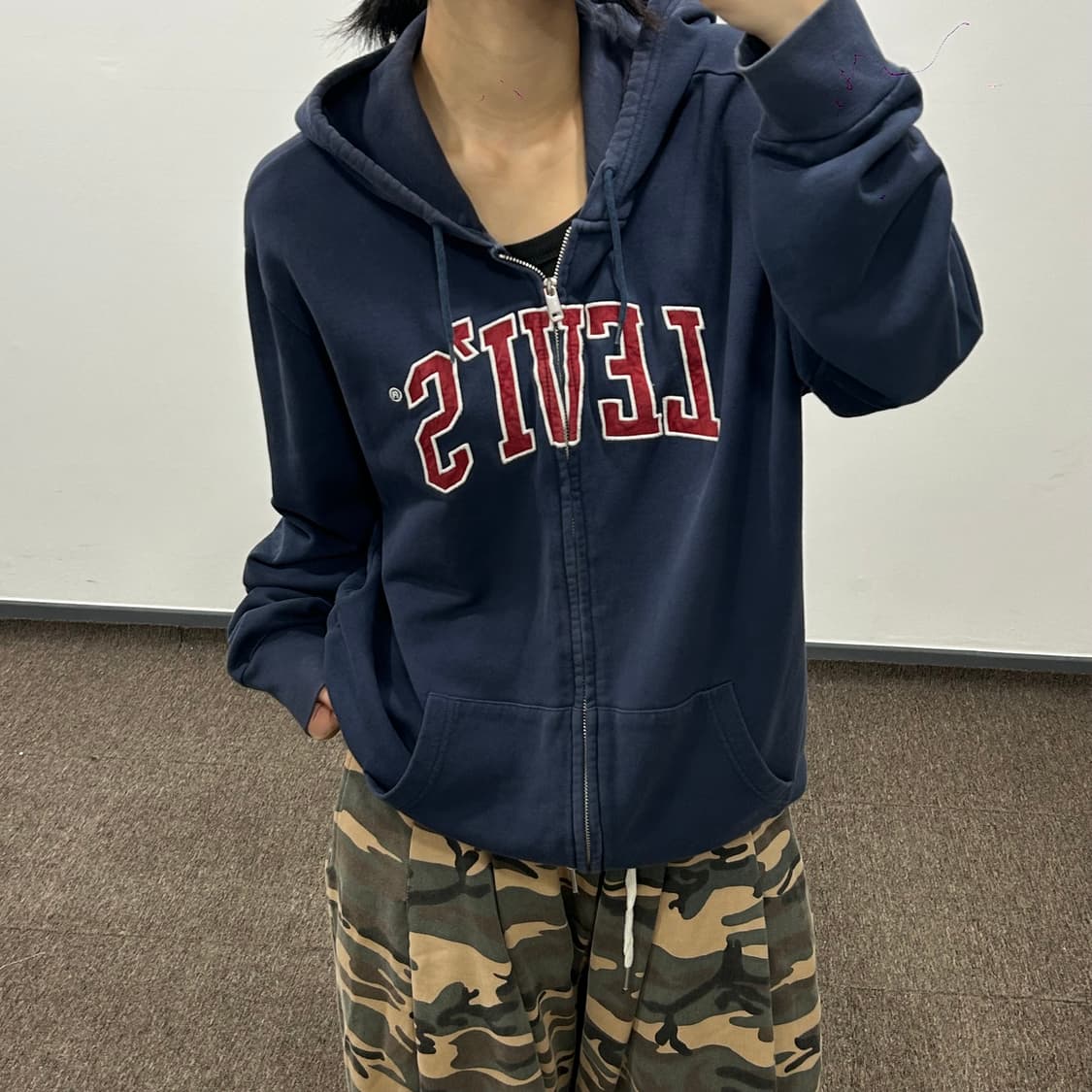 Levis 리바이스 레드 로고 네이비 후드집업 상품이미지2