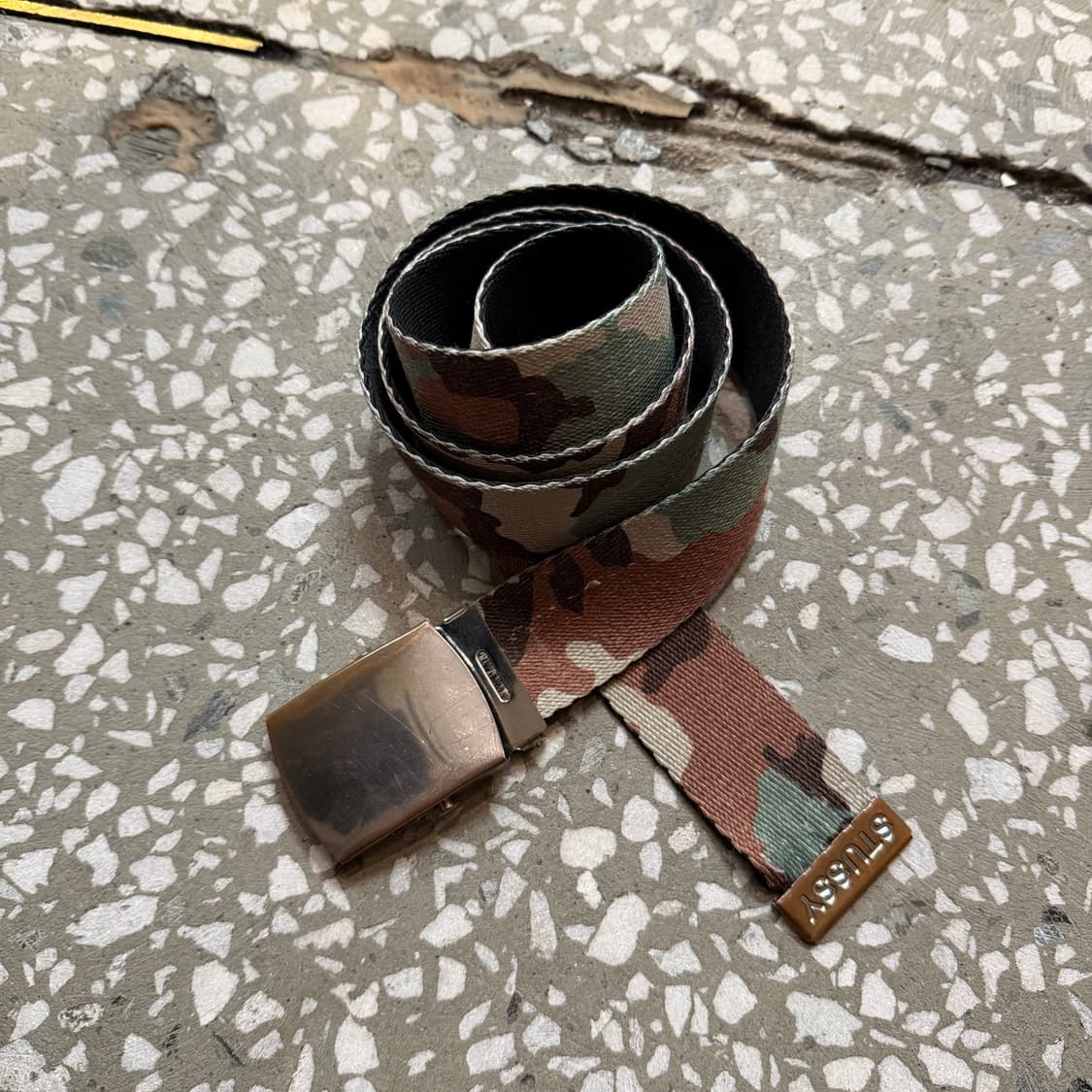 00s 올드 스투시 우드랜드 카모 웹 벨트 상품이미지2