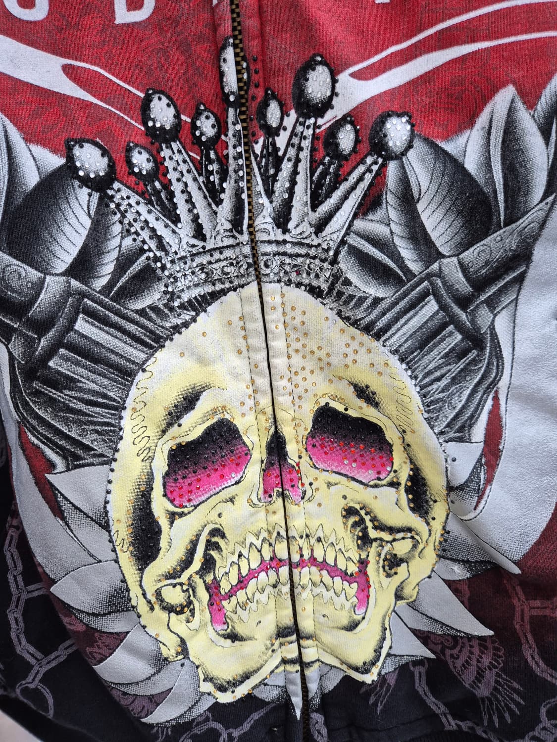 크리스찬 오디저 스컬 프린팅 후드집업 / 100(정품) 상품이미지3