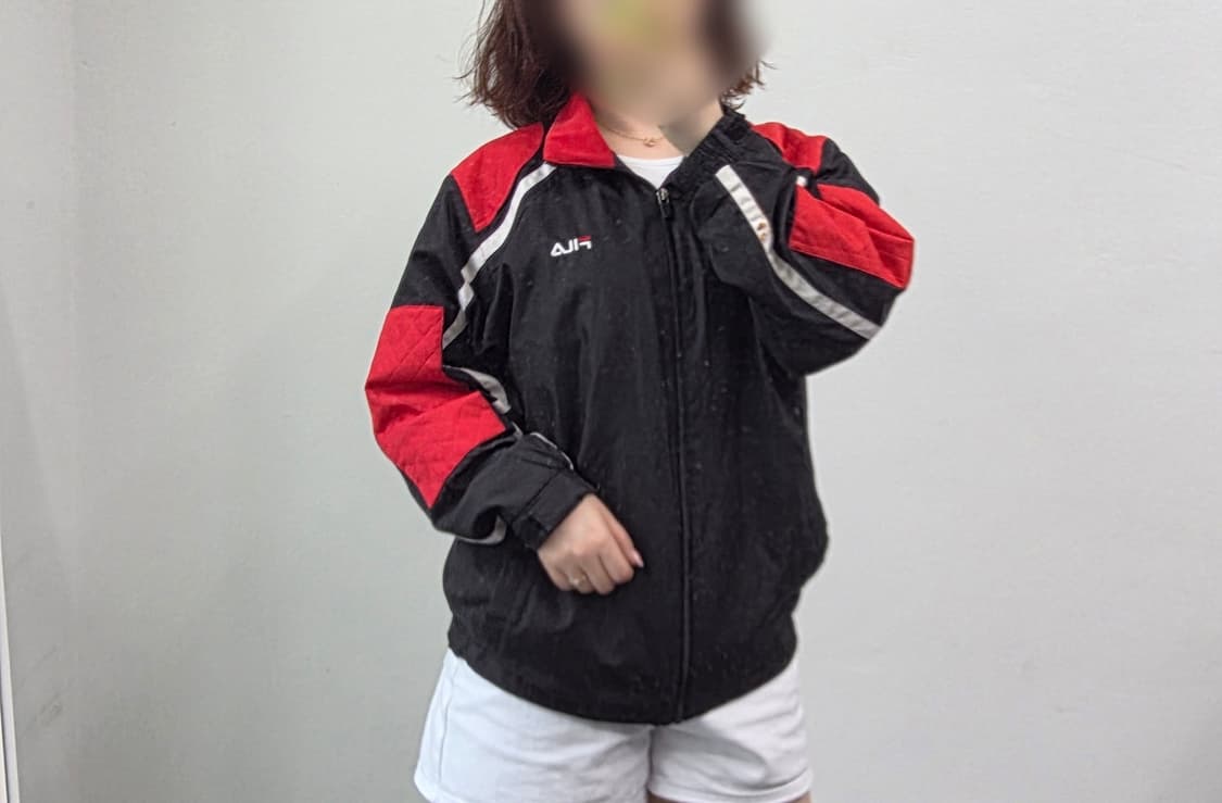 [프립] 150 휠라 바람막이 점퍼 블랙 레드 상품이미지2