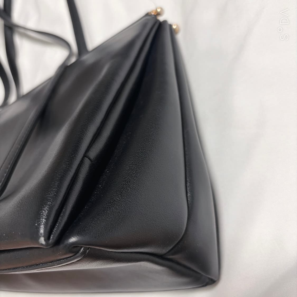 루에브르 블랙 레더 숄더백 상품이미지5