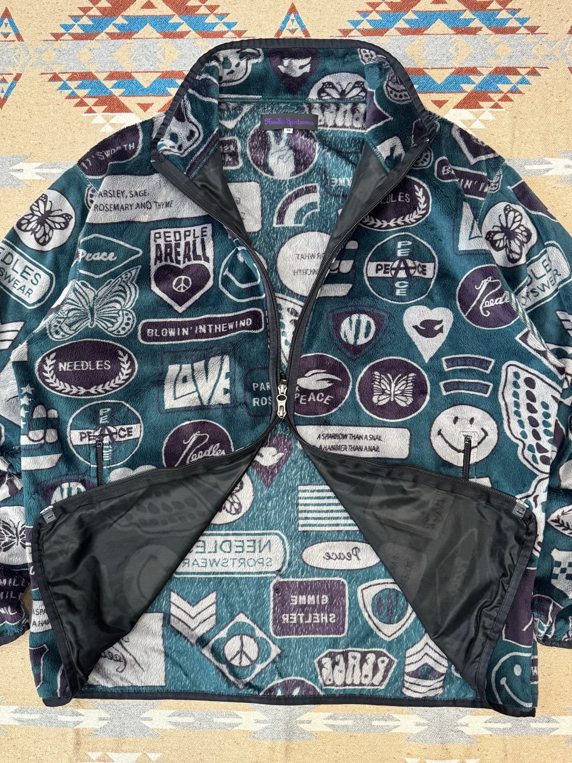 [M][100] 니들스 스포츠 웨어 패치워크 파이핑 플리스 자켓 상품이미지5