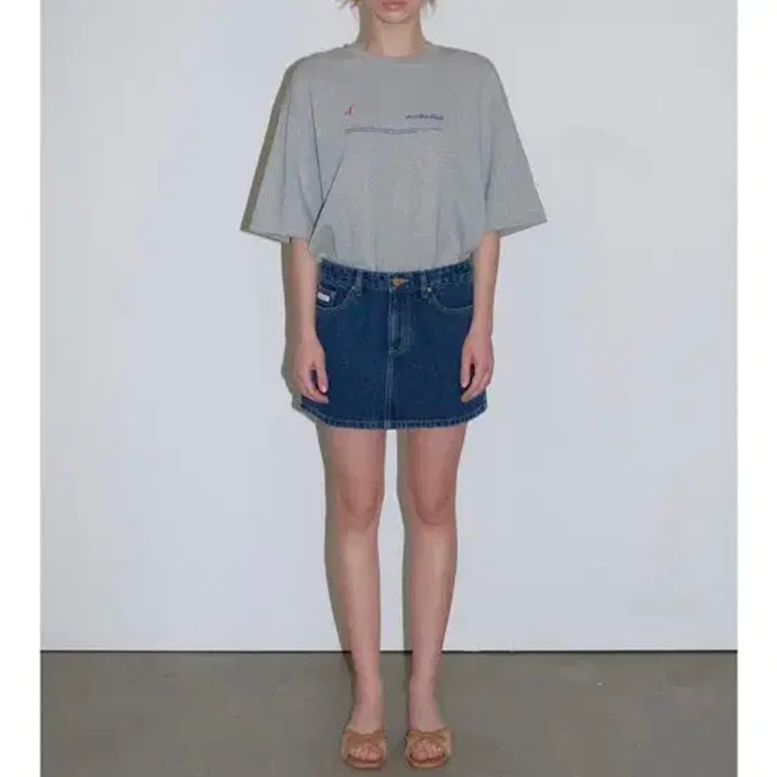 오버듀플레어 미니 데님 스커트 청치마 90s 새상품 상품이미지4