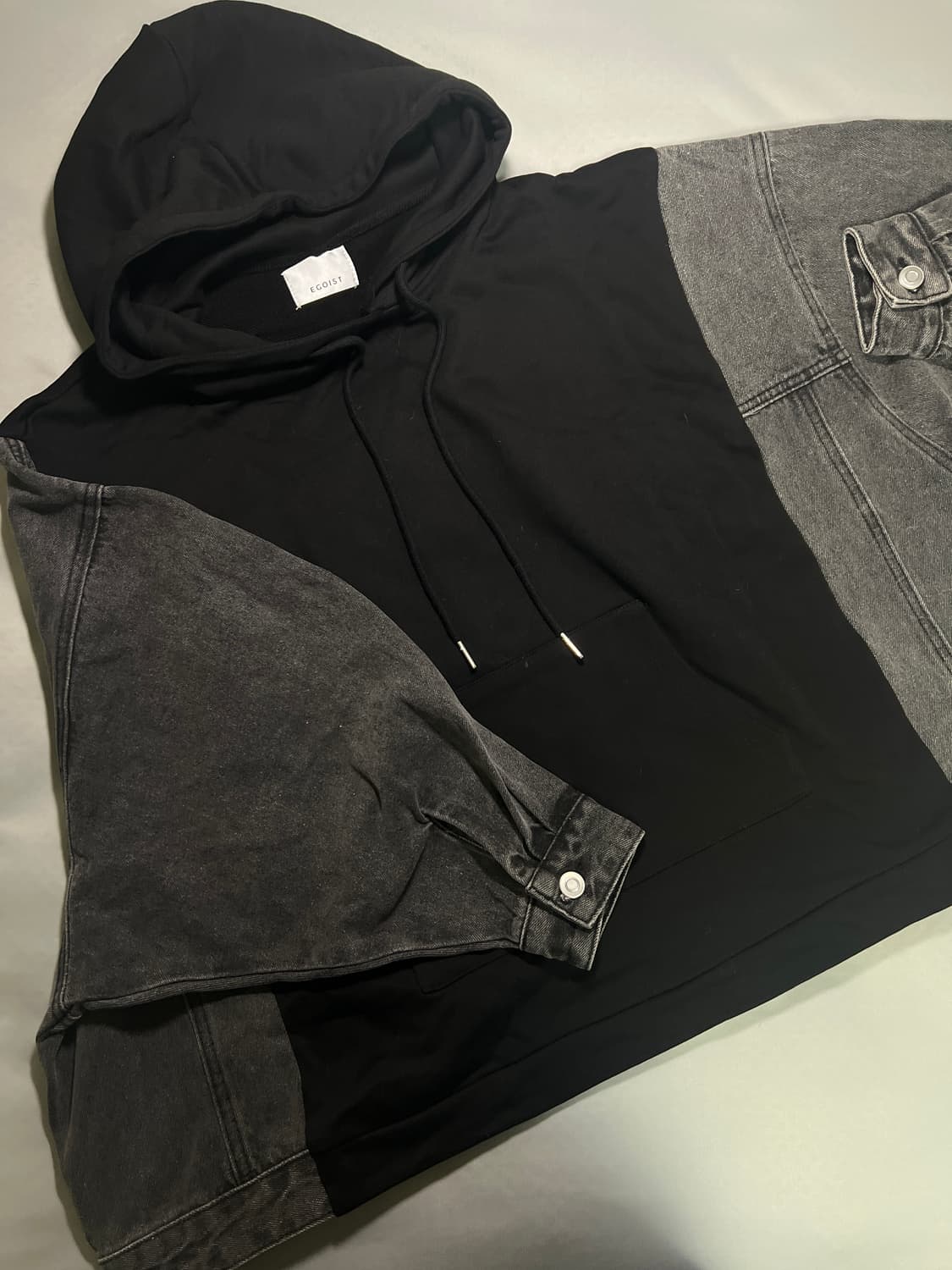EGOIST Black Denim Hoodie 3XL 상품이미지1